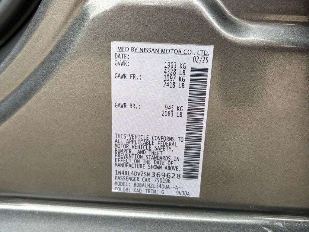 2025 Nissan Altima 2.5 SV