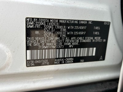 2022 Toyota RAV4 Hybrid XLE