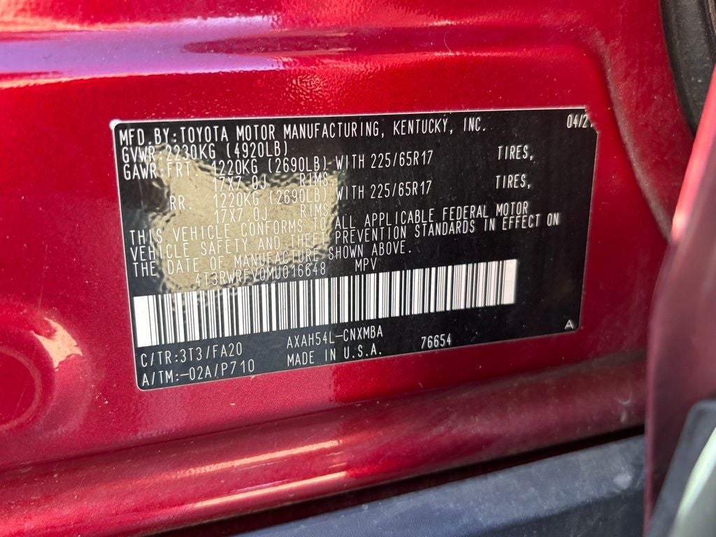 2021 Toyota RAV4 Hybrid XLE