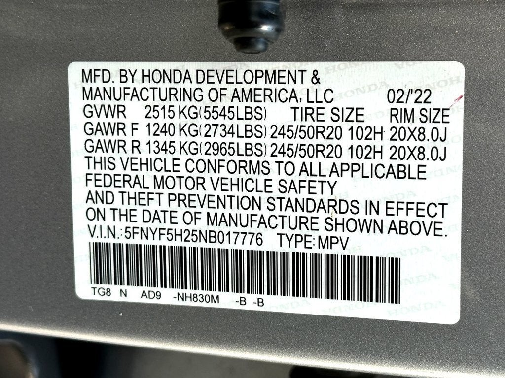 2022 Honda Pilot SE