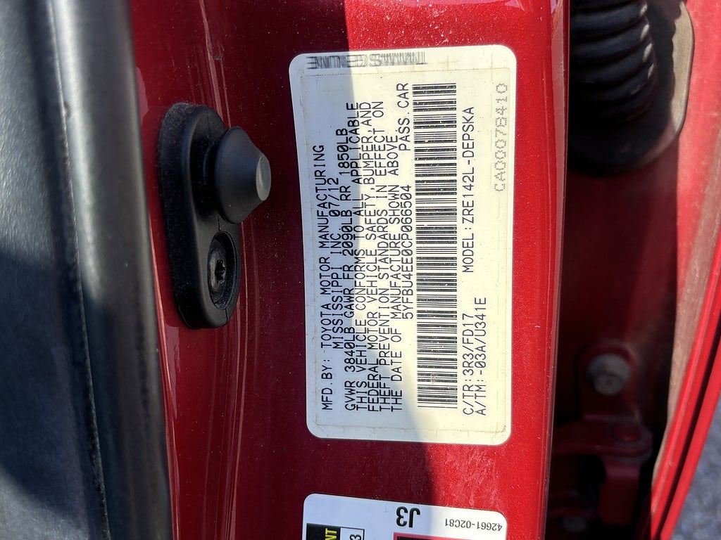 2012 Toyota Corolla S