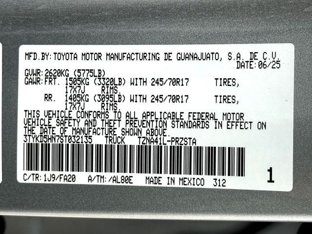 2025 Toyota Tacoma SR