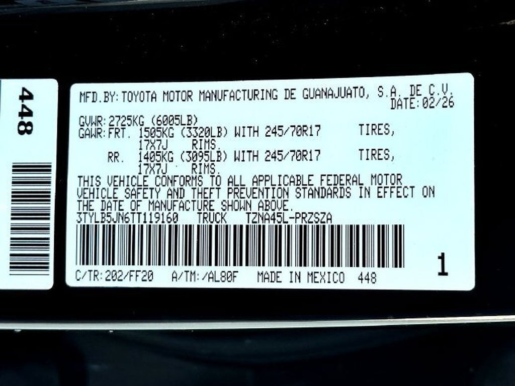 2026 Toyota Tacoma 4WD SR5