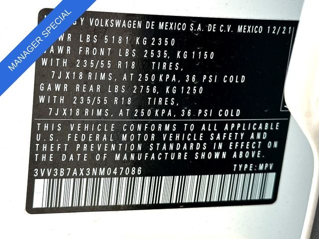 2022 Volkswagen Tiguan 2.0T SE