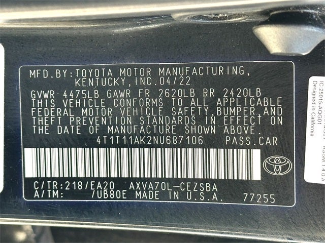 2022 Toyota Camry SE