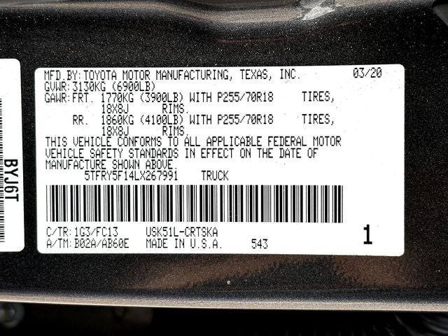 2020 Toyota Tundra SR5
