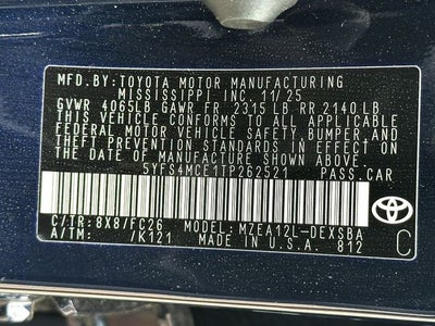 2026 Toyota Corolla SE