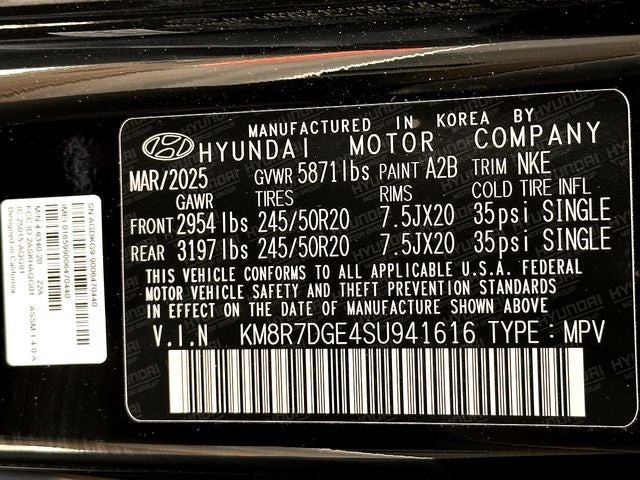 2025 Hyundai Palisade Calligraphy Night Edition