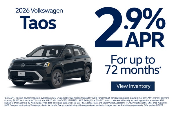 2026 Volkswagen Taos - 2.9% APR for up to 72 months*